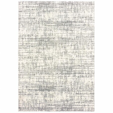 Palacedesigns 7 x 10 ft. Ivory & Gray Abstract Strokes Area Rug PA3093192